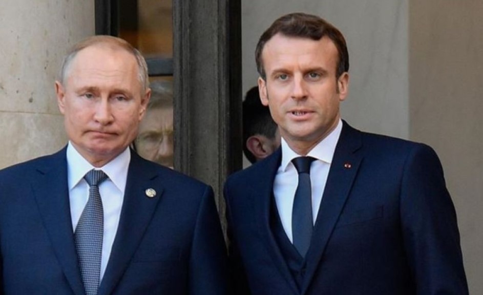 Президентите на Франция и Русия Еманюел Макрон и Владимир Путин